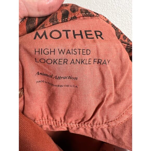Mother High Waisted Looker Ankle Fray Leopard Jeans in Animal Attraction Size 26 - Picture 10 of 11